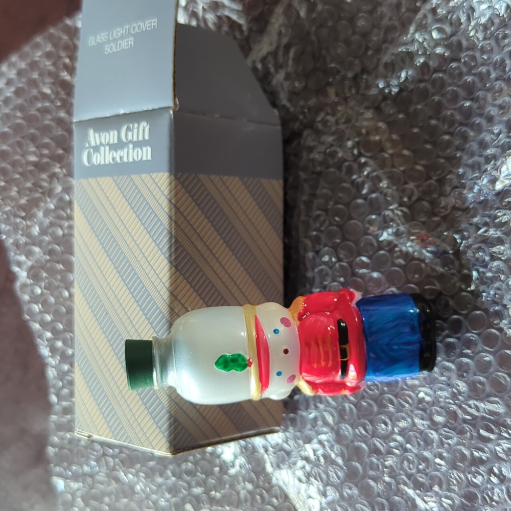 Vintage 80s Avon Gift Collection Glass Light Cover Soldier NOS
